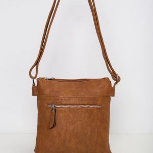 Brown handbag with long strap