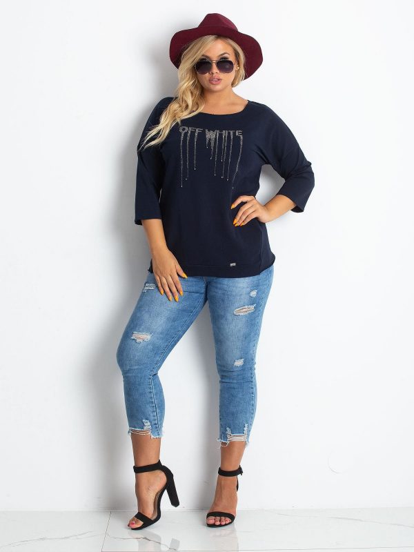 Navy blue plus size blouse Stories