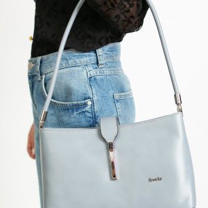 Grey Leather Handbag