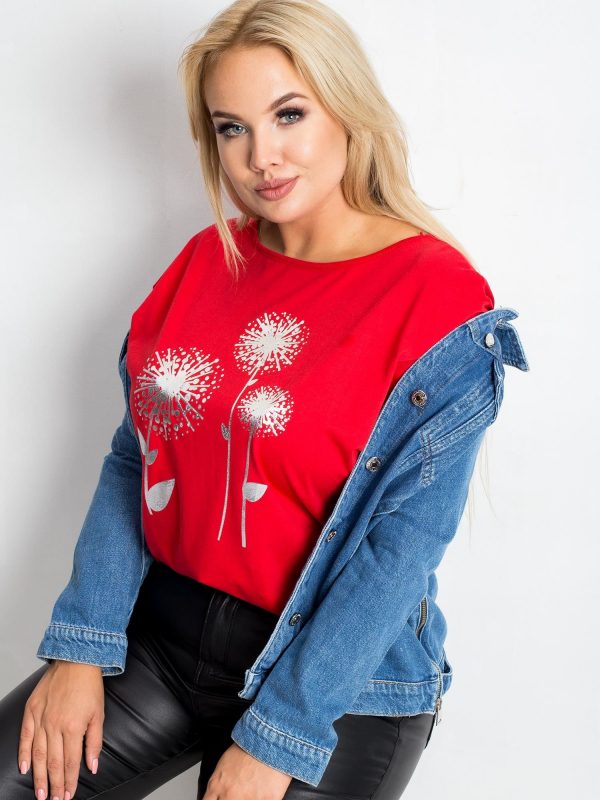 Red Plus Size Dreamer Blouse