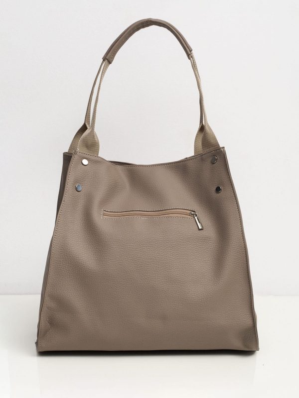 Dark beige faux leather bag