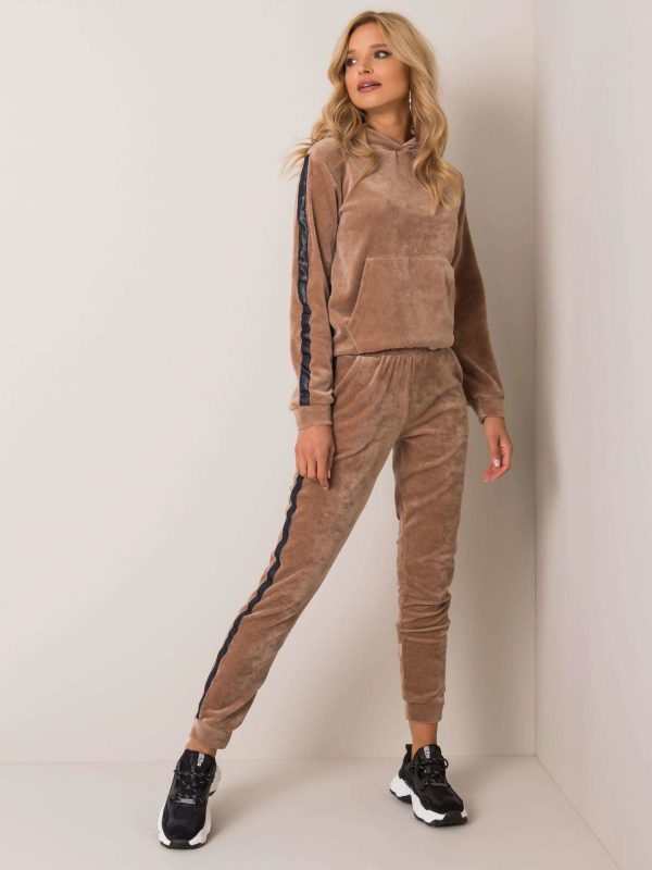 Dark beige velour set Marceline RUE PARIS