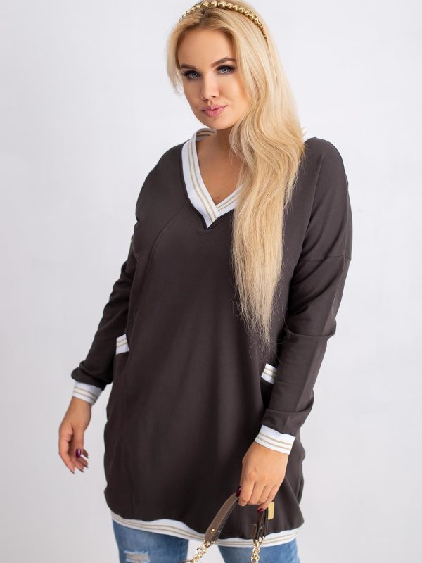 Khaki tunic plus size candy