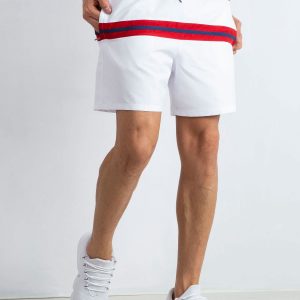 White-Navy Men's Stubborn Shorts