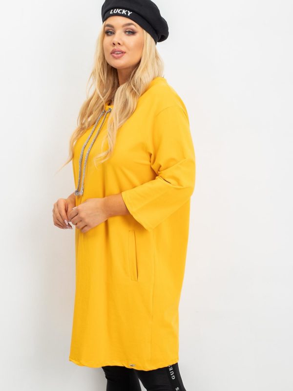 Dark yellow plus size tunic Alexa