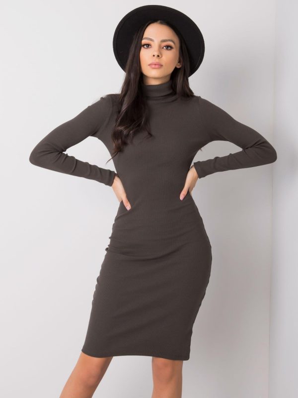 Dark khaki dress Livia RUE PARIS