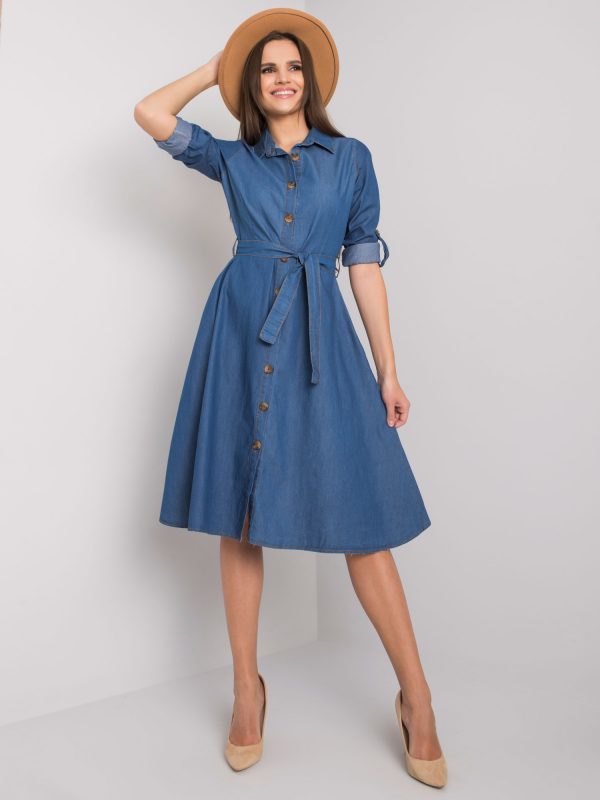 Blue dress with strap Linda RUE PARIS