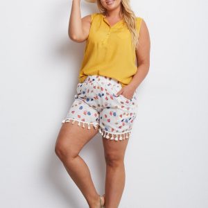 Plus Size Ownership White Shorts