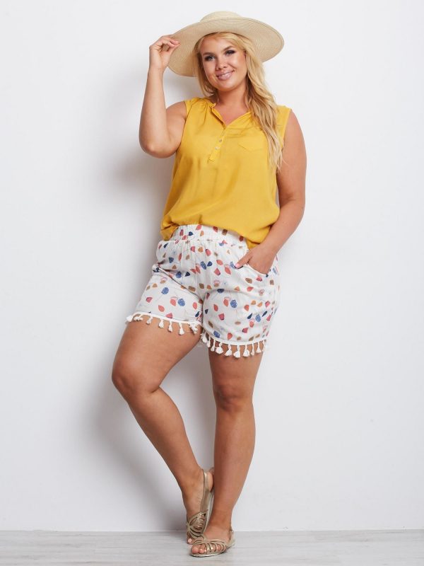 Plus Size Ownership White Shorts