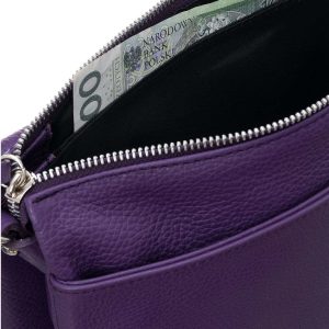 Purple Leather Messenger Messenger BADURA