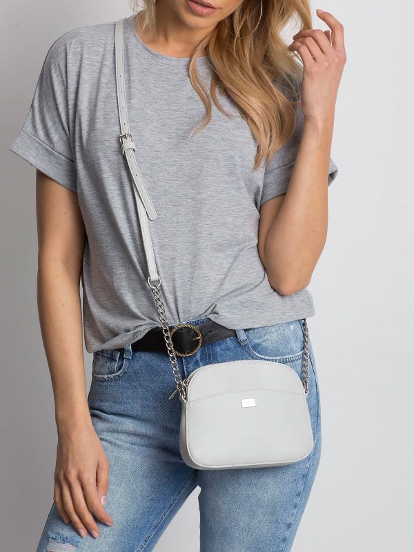 Small light gray handbag