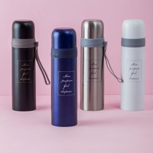 Dark blue thermos