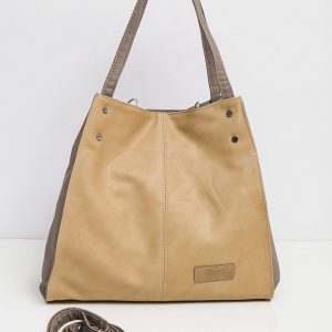 Beige faux leather bag