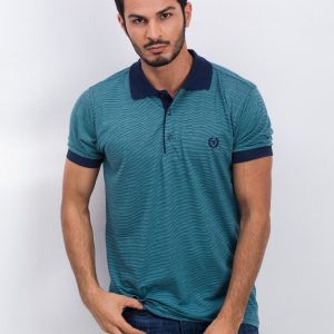 Men's Turquoise Letter Polo Shirt