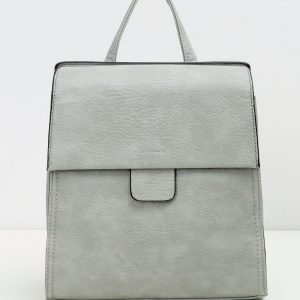 Light Grey Women's Backpack in Eco Leather