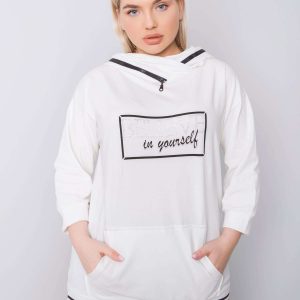 Ecru plus size hoodie Asti