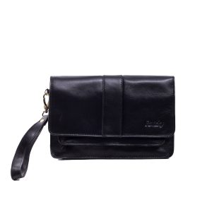 Black Genuine Leather Men's Sachet