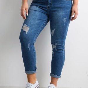 Blue denim tubes with holes PLUS SIZE