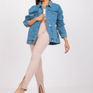 Blue women's oversized denim jacket Claudette RUE PARIS