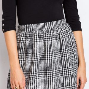 RUE PARIS Black and white Horizon skirt