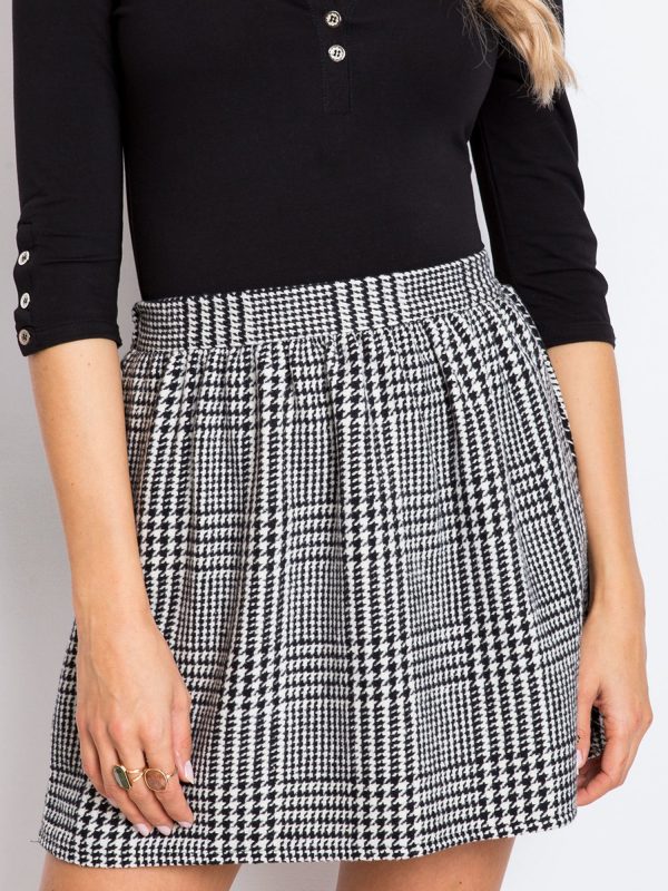 RUE PARIS Black and white Horizon skirt