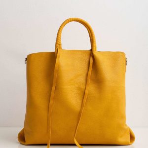 Yellow large bag made of eco leather