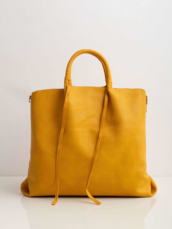 Yellow large bag made of eco leather