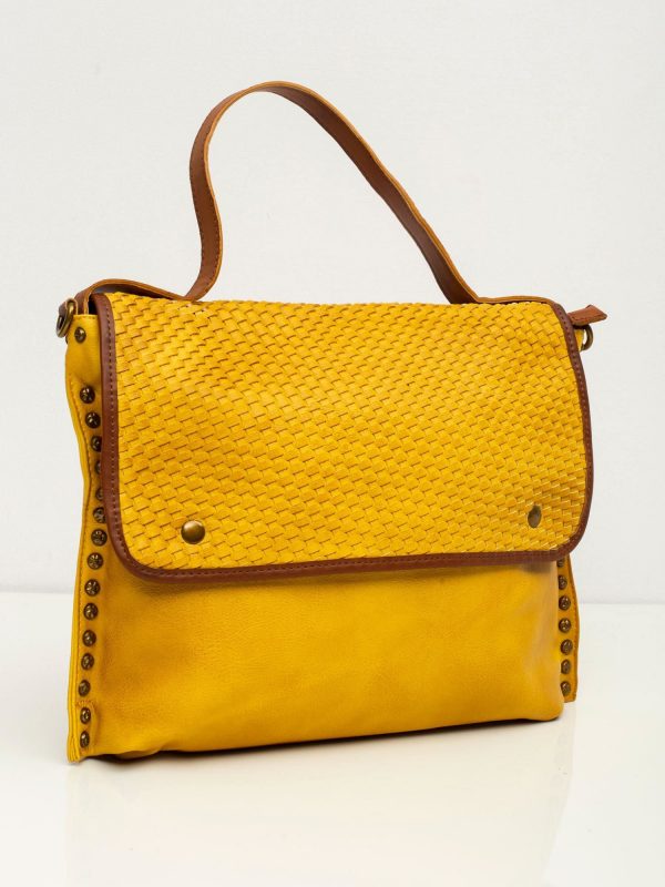 Yellow bag with braided flip