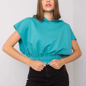 Jeneen Turquoise Short Sleeve Sweatshirt