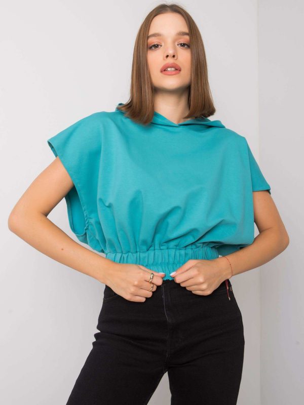 Jeneen Turquoise Short Sleeve Sweatshirt