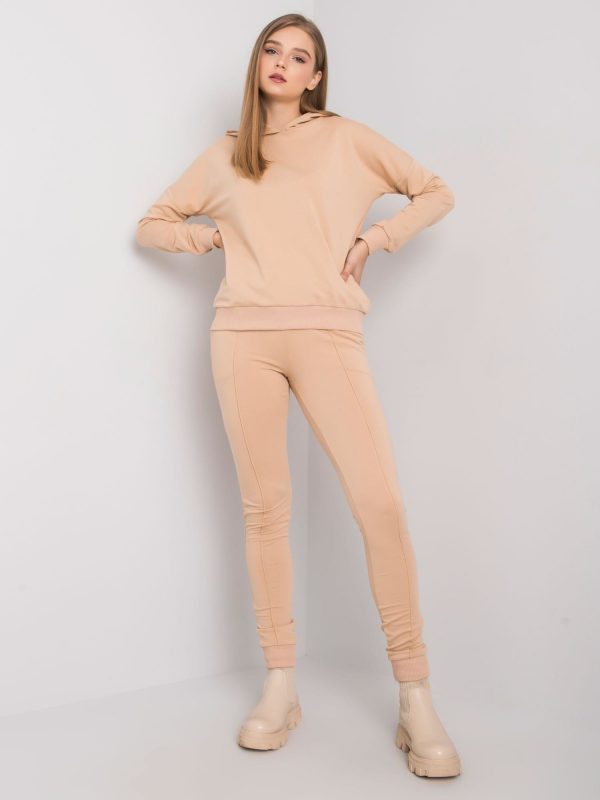 Beige sweatshirt set with sweatshirt and pants Cristine