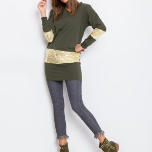 Khaki tunic Sequin