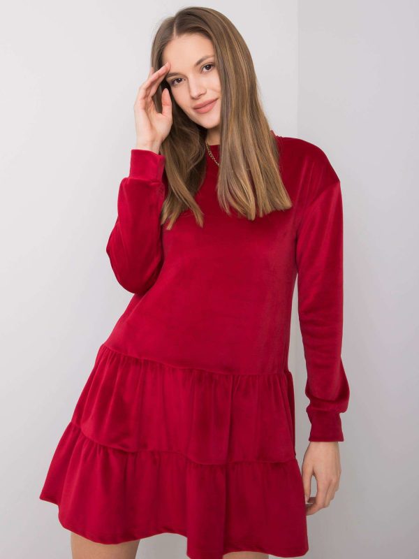 Burgundy velour dress Candle RUE PARIS