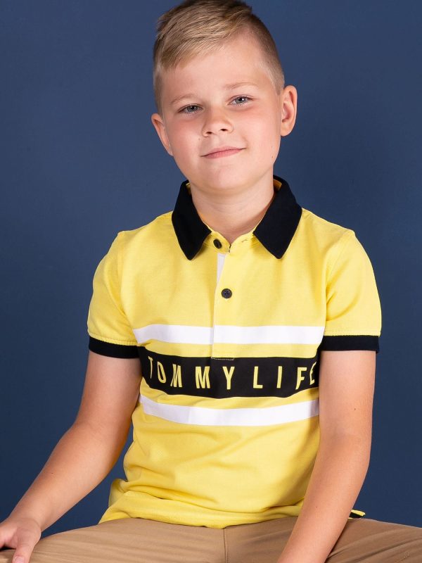 Yellow polo shirt for boy TOMMY LIFE