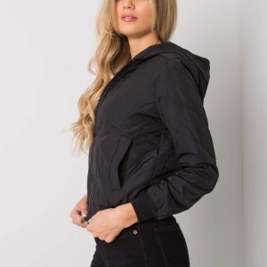 Larah Black Quilted Hooded Jacket