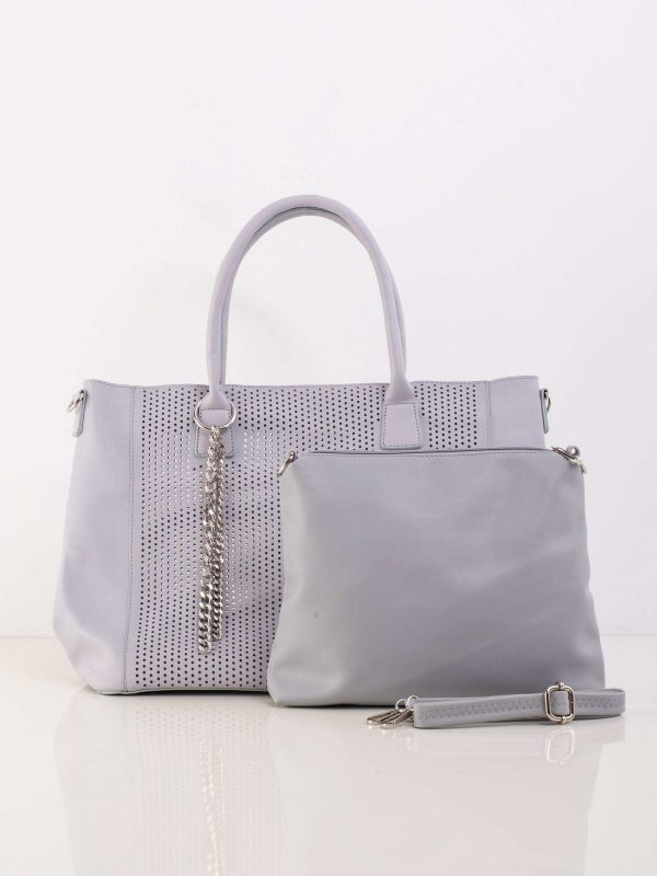 Gray openwork bag