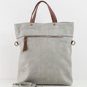 Light Grey Large Eco Leather Bag