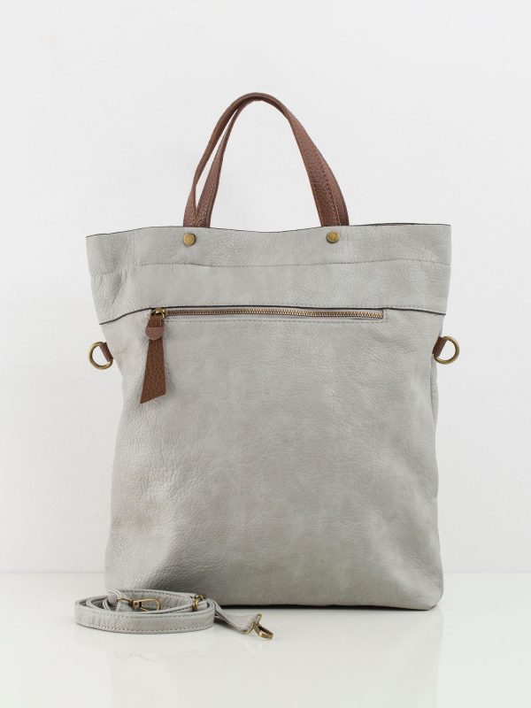 Light Grey Large Eco Leather Bag