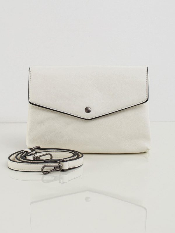 White eco-leather handbag with flip