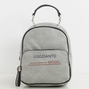 Grey Eco Leather Backpack