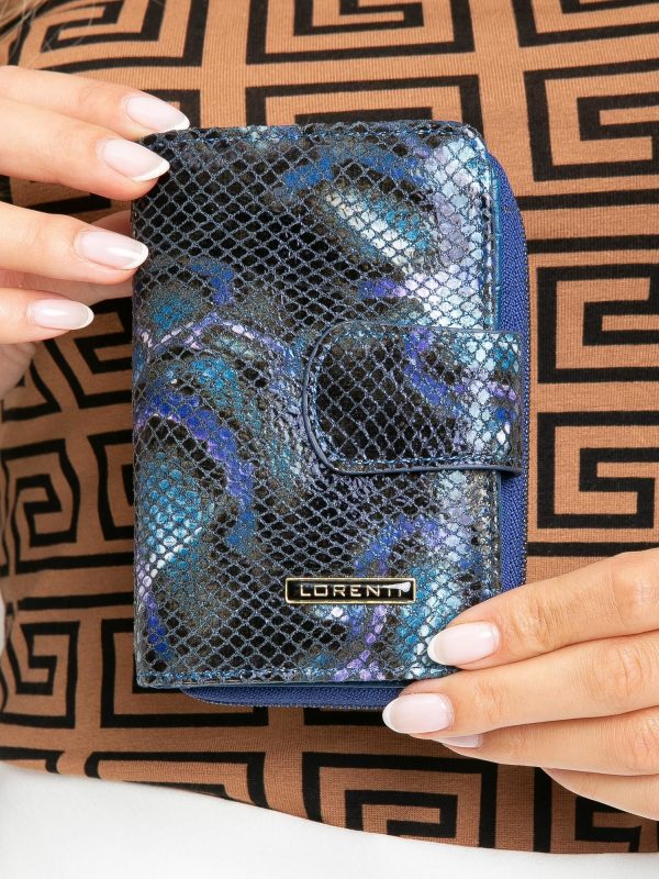 Blue Patterns Leather Wallet