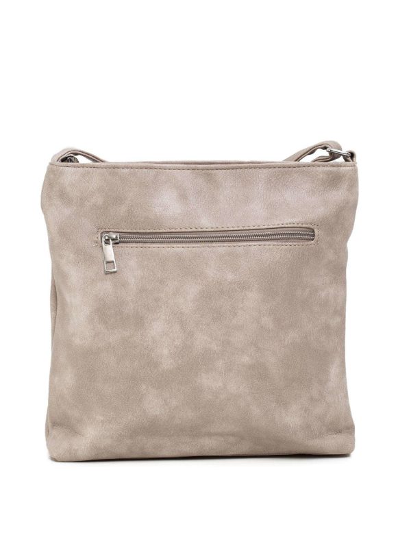 Dark beige leatherette handbag