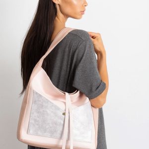 Pink bag with metallic pocket