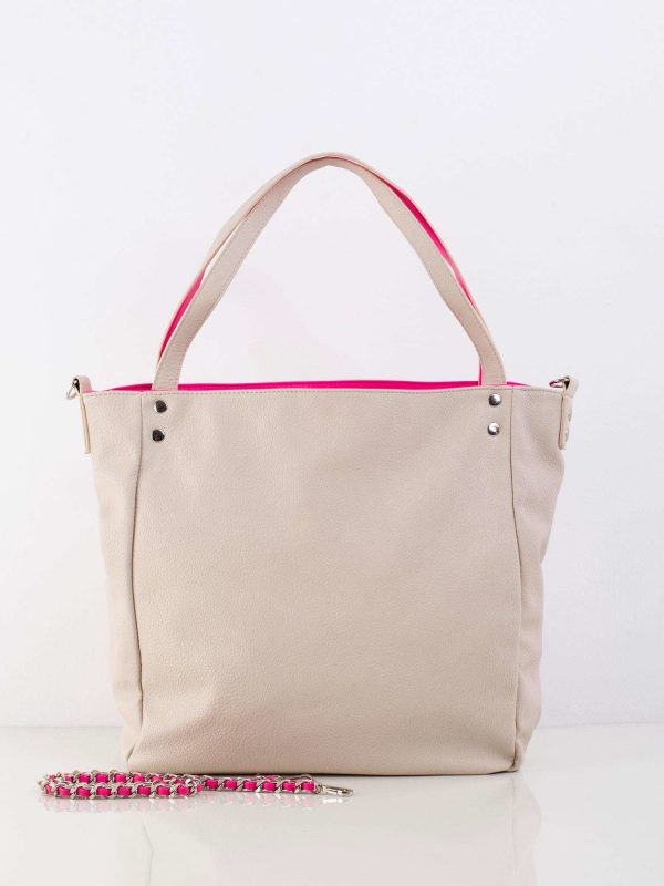 Light Beige Large Shoulder Bag