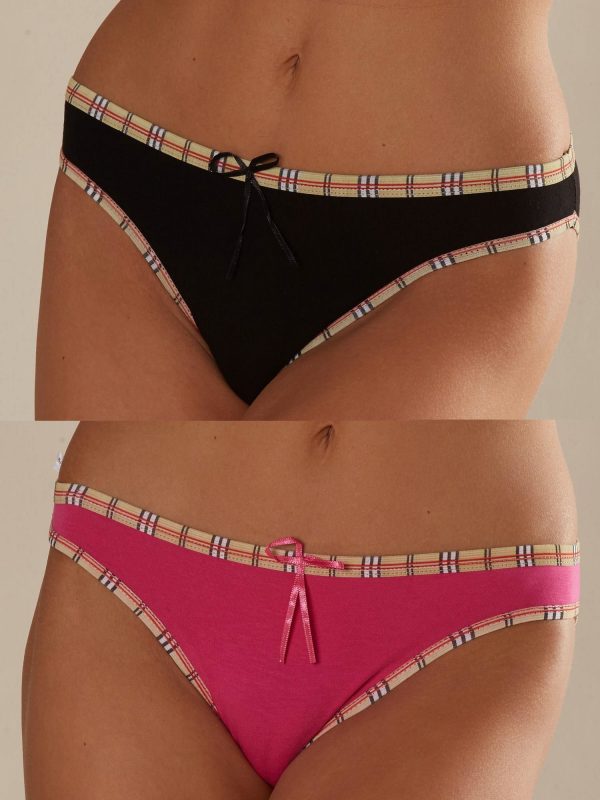 Black and pink women's panties 2-pack