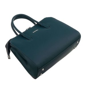 Dark green city handbag BADURA