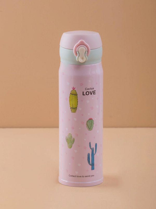 Light pink thermos with print