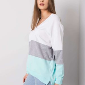 White and mint sweatshirt Lotta RUE PARIS