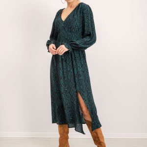 BSL Dark Green Pattern Dress