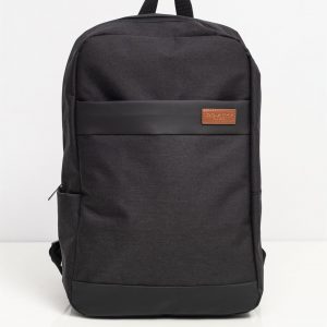 Black Laptop Backpack with External Pocket